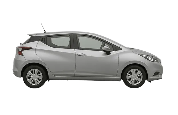 Grey 5-door Nissan Micra rental car available on Pico Island, Azores.